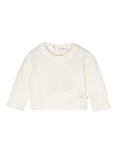 Le Bebé Enfant Babies' Logo-plaque Sweater In Neutrals