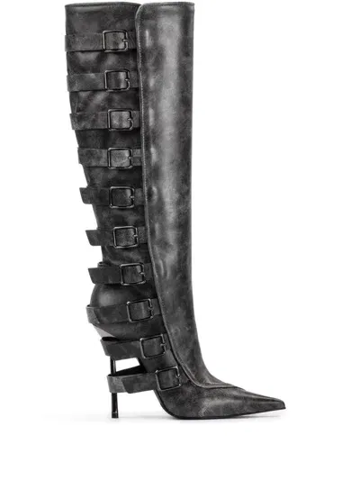 Le Silla 120mm Buckle Detailed Boots In Black