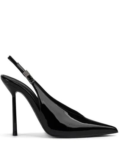 Le Silla Clivage Leather Pumps In Black