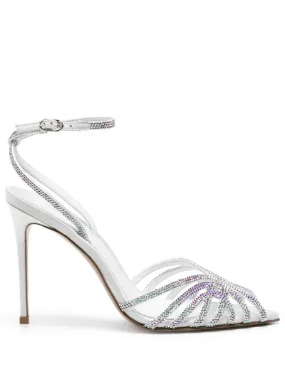 Le Silla Aphrodite 120mm Crystal-embellished Sandals In White