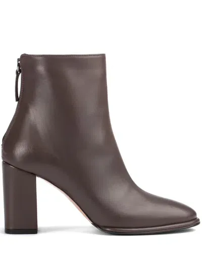 Le Silla Elsa 90mm Leather Ankle Boots In Brown