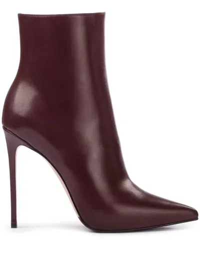 Le Silla Eva 120mm Leather Ankle Boots In Red