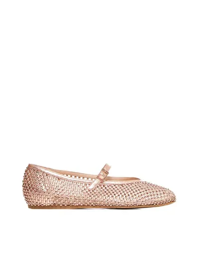 Le Silla Flat Shoes In Rose Gold