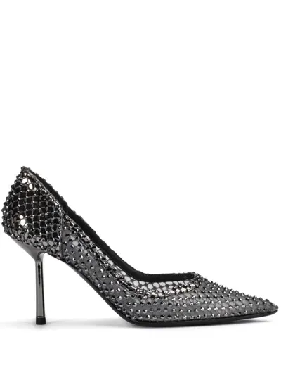 Le Silla Gilda 80mm Crystal-embellished Pumps In Black