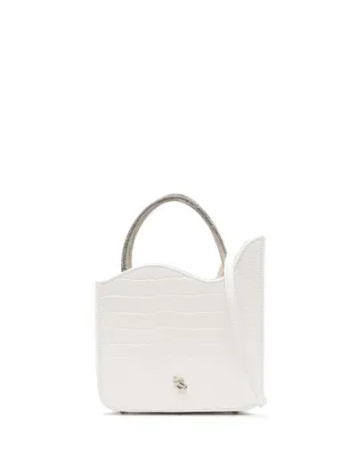 Le Silla Ivy Embossed-crocodile Leather Mini Bag In White