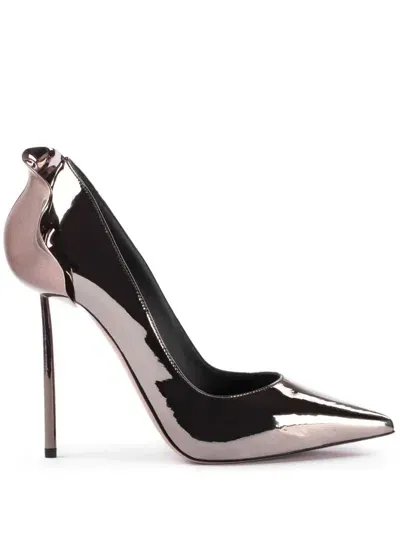 Le Silla Petalo Leather Pumps In Metallic