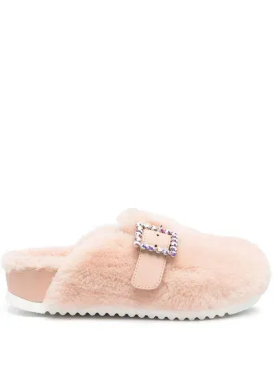 Le Silla Rita Buckle-embellished Slipper In Pink