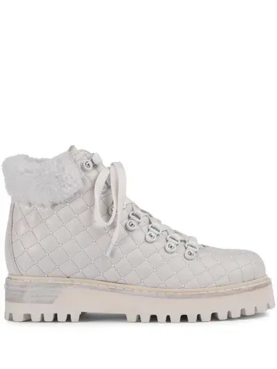 Le Silla St. Moritz 40mm Quilted Ankle Boots In White