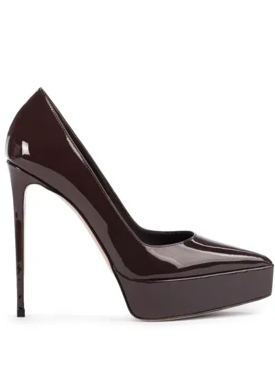 Le Silla Uma 140mm Leather Pumps In Brown