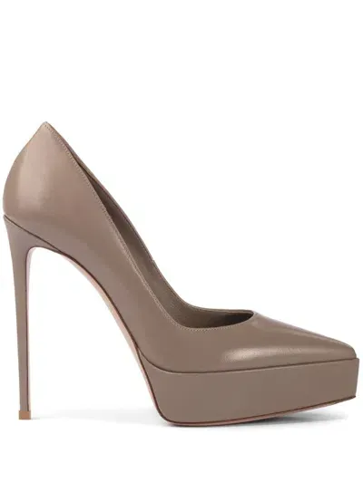 Le Silla Uma 140mm Leather Pumps In Neutrals