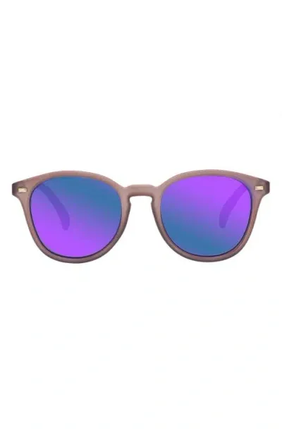 Le Specs Bandwagon 51mm Mirrored Round Sunglasses In Golden Brown