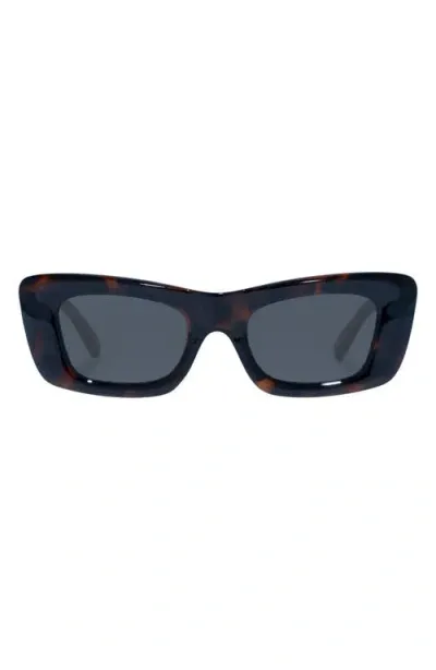 Le Specs Dopamine 50mm Rectangular Sunglasses In Tort