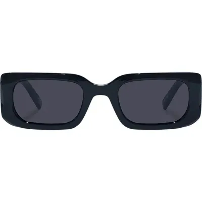 Le Specs Rippled Rebel 53mm Rectangular Sunglasses In Black