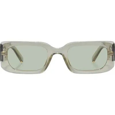 Le Specs Rippled Rebel 53mm Rectangular Sunglasses In Olive Leaf