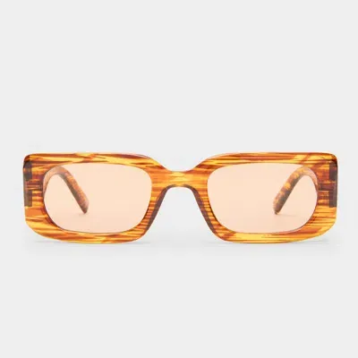 Le Specs Rippled Rebel In Woodstripe