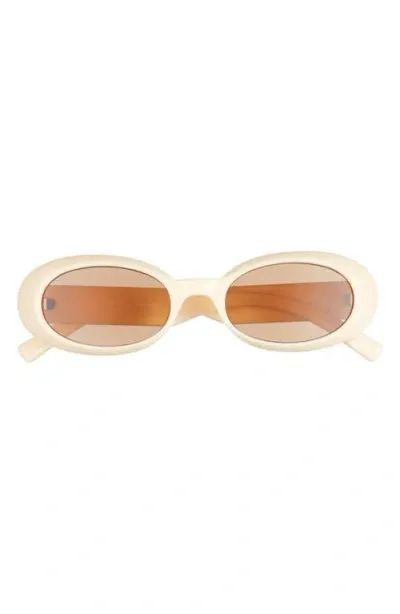 Le Specs Work It 53mm Oval Sunglasses In Ivory