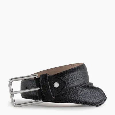 Le Tanneur Ceinture Homme Avec Boucle Carrée Charles En Cuir Grainé In Black