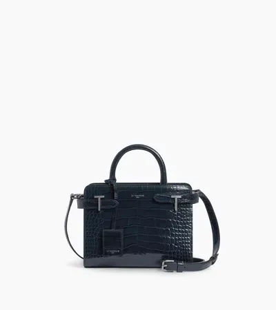 Le Tanneur Petit Sac À Main Emilie En Cuir Effet Croco In Black