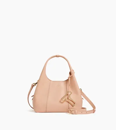 Le Tanneur Juliette Small Handbag In Grained Leather In Pink