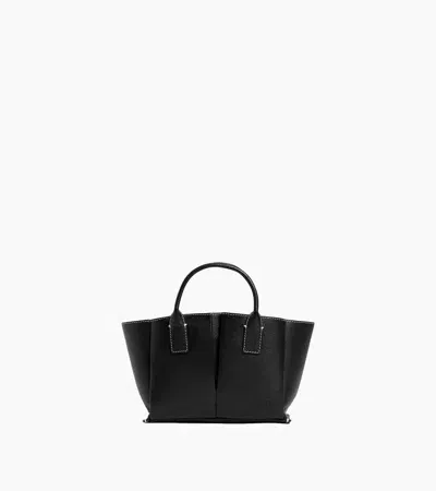 Le Tanneur Elena Small Tote Bag In Grained Leather In Black