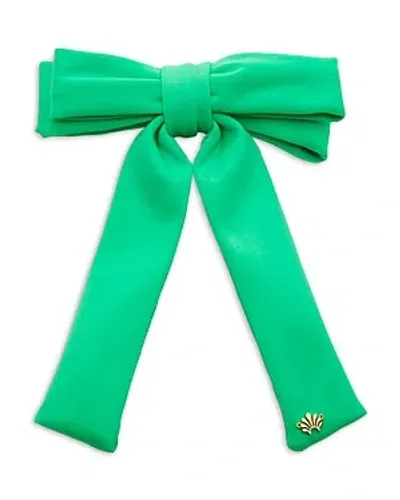 Lele Sadoughi Antoinette Neoprene Bow Barrette In Green