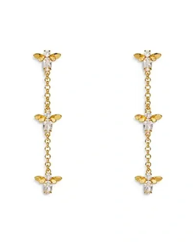 Lele Sadoughi Crystal Honeybee Linear Drop Earrings In Gold