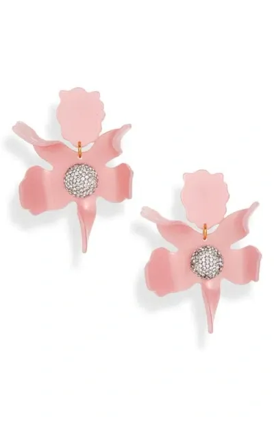 Lele Sadoughi Crystal Lily Drop Earrings In Rose Hip