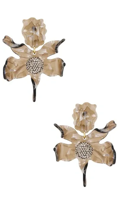 Lele Sadoughi Crystal Lily Earrings In 鲍鱼色