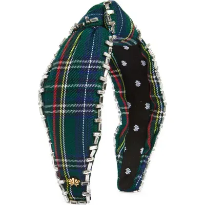 Lele Sadoughi Crystal Plaid Knotted Headband In Holiday Plaid