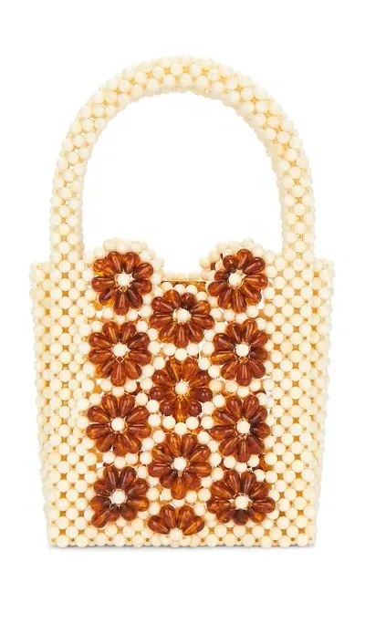 Lele Sadoughi Daisy Beaded Mini Bag In Cream