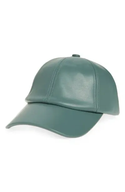 Lele Sadoughi Faux Leather Baseball Cap In Green