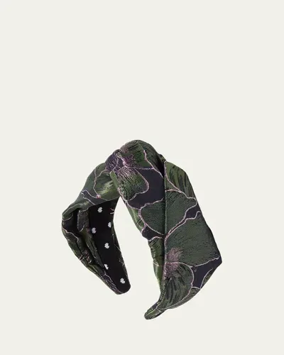 Lele Sadoughi Greta Knot Floral-print Headband In Garden Floral