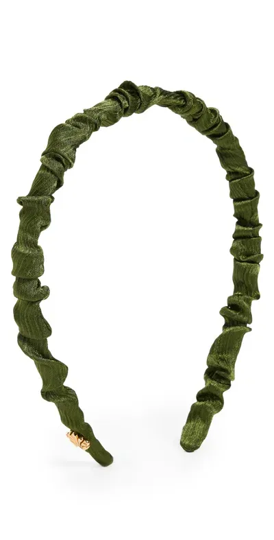 Lele Sadoughi Jessie Silk Headband Pine Green