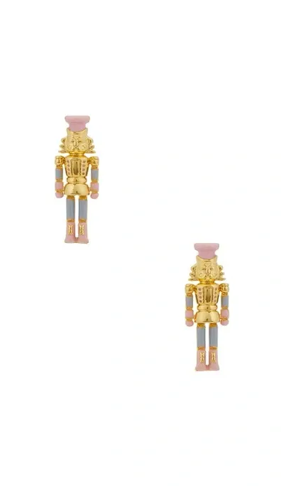 Lele Sadoughi Nutcracker Button Earrings In Metallic Gold