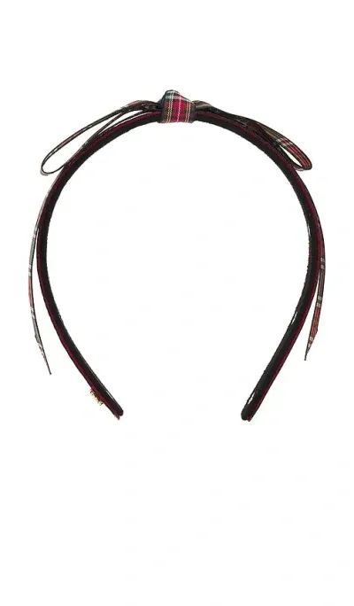 Lele Sadoughi Plaid Bardot Headband In Black