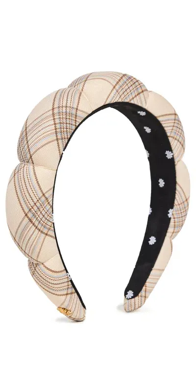 Lele Sadoughi Plaid Scalloped Headband Plaid