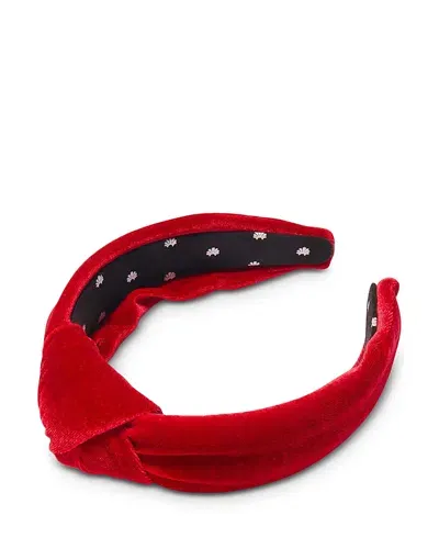 Lele Sadoughi Velvet Knotted Headband In Red