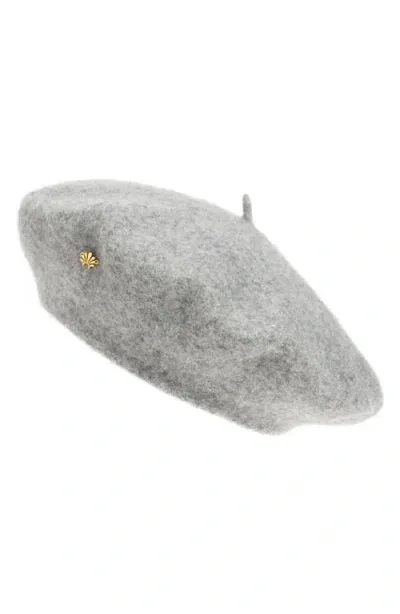 Lele Sadoughi Wool Felt Beret In Heather Grey