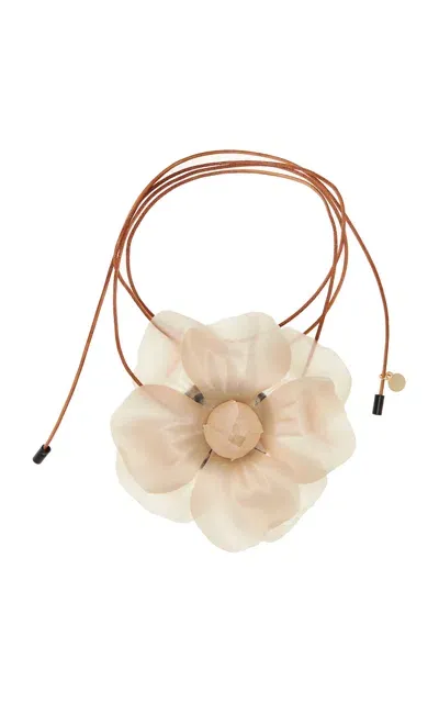 Lelet Ny Blossoming Silk Organza Floral Necklace In Neutral