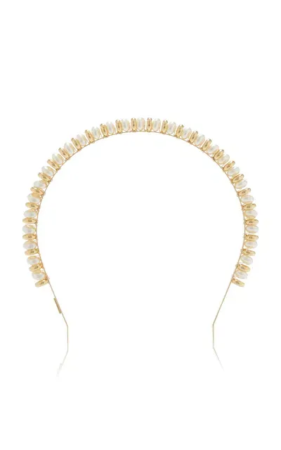 Lelet Ny Jasmine Pearl Headband In Gold