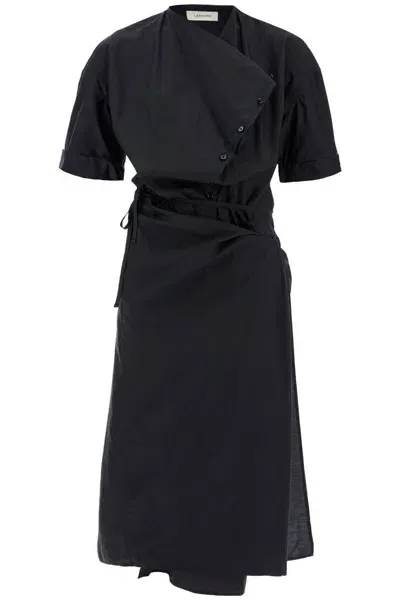 Lemaire Cowl-neck Midi Dress In Black