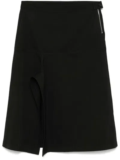 Lemaire Asymmetrical Wrapover Skirt Clothing In Black