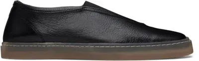 Lemaire Black Elastic Linoleum Sneakers In Bk999 Black