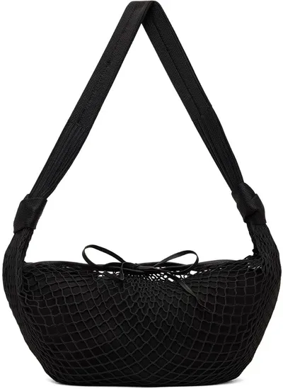 Lemaire Black Filt Edition Croissant Bag In Bk999 Black