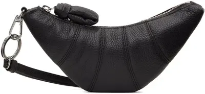 Lemaire Croissant Large Leather Shoulder Bag In Black