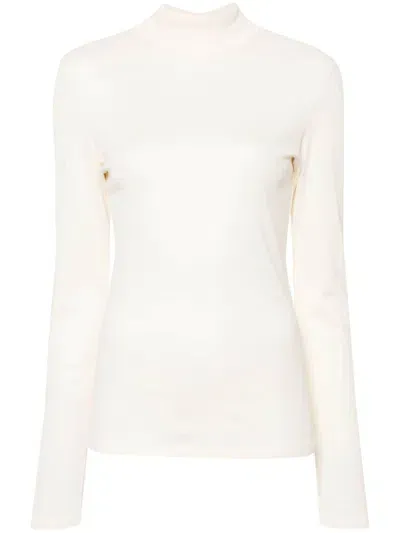 Lemaire Mock-neck Lightweight Jumper In White