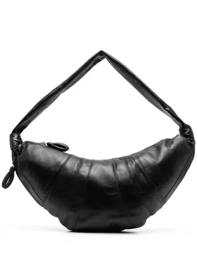 Lemaire Large Croissant Leather Shoulder Bag In Brown