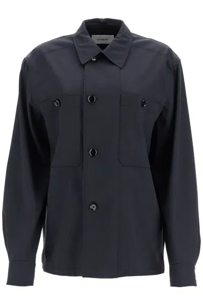 Lemaire Soft Wool Military Overshirt In Multicolor