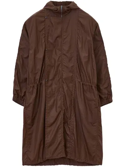 Lemaire Draped Detailing Parka In Brown