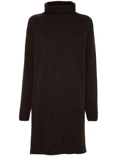 Lemaire Chunky-knit Wool Midi Dress In Grey